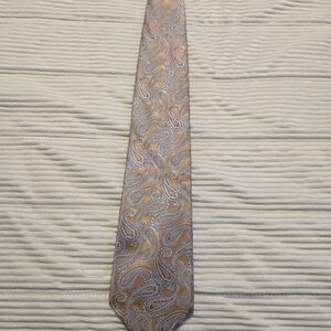 Elegant Paisley Tie in Orange and Gray